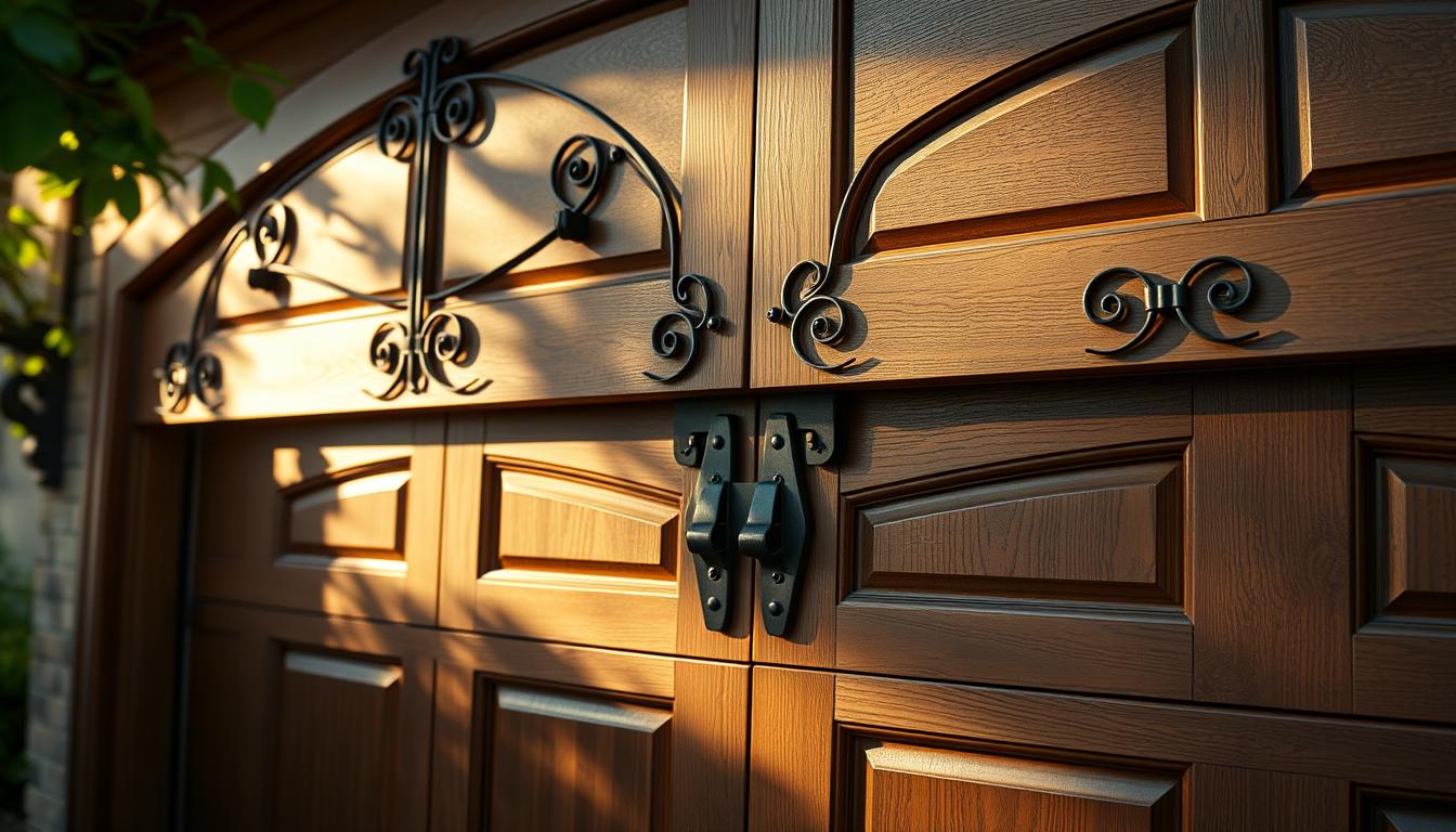 wrought iron garage door accents